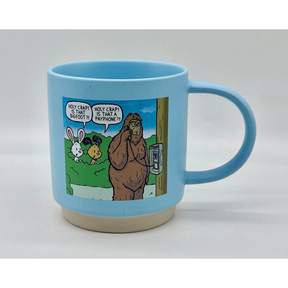 Chuck and Beans Bigfoot Blue Coffee Mug Cup
